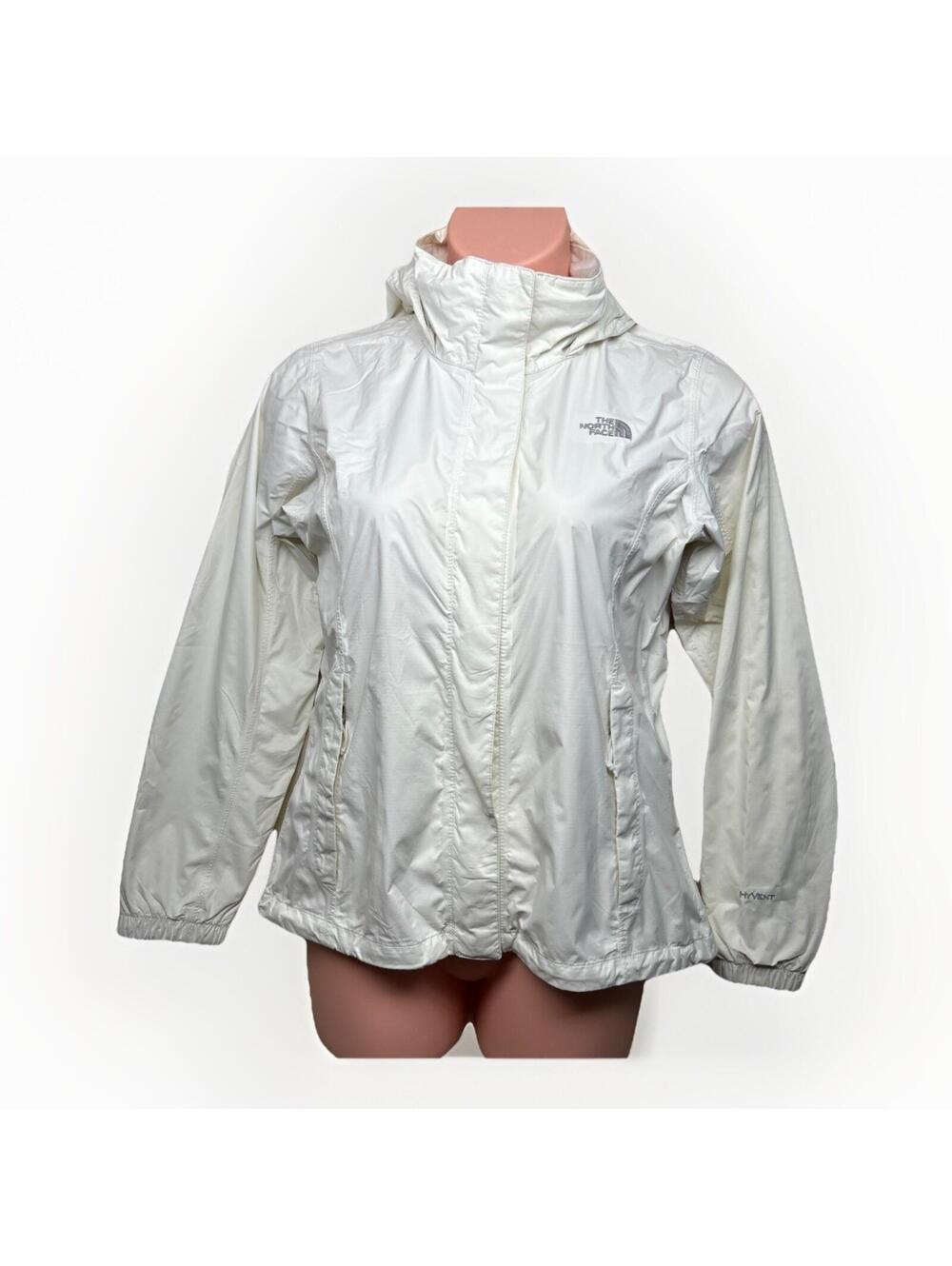 THE NORTH FACE Jacket Womens Medium Slate White Dry vent Hooded Rain Coat Hood